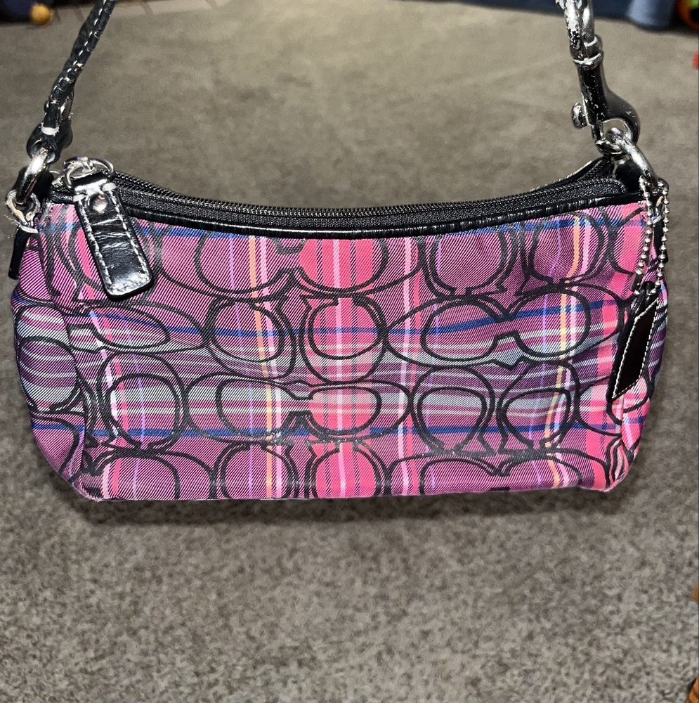 Small Plaid Coach Shoulder Purse - Picture 2 of 3